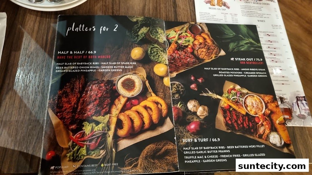 Menu page for Morganfields  Suntec City
