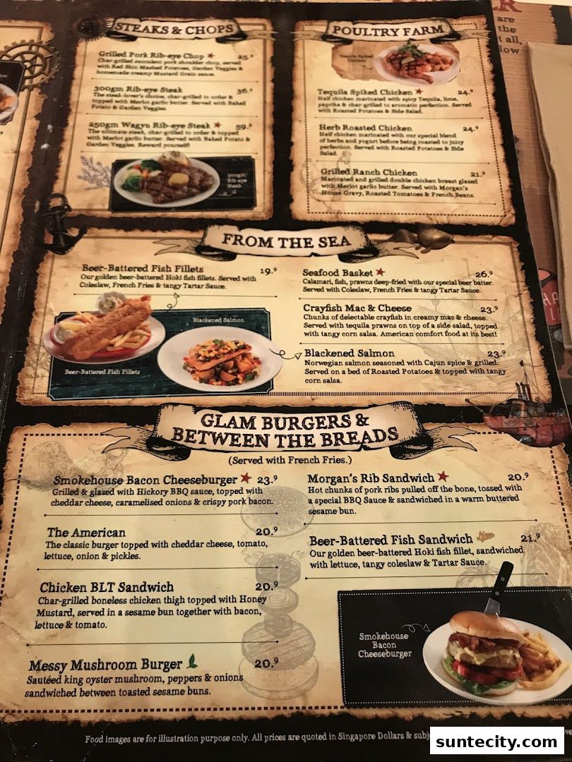Menu page for Morganfields  Suntec City