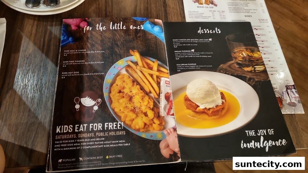 Menu page for Morganfields  Suntec City