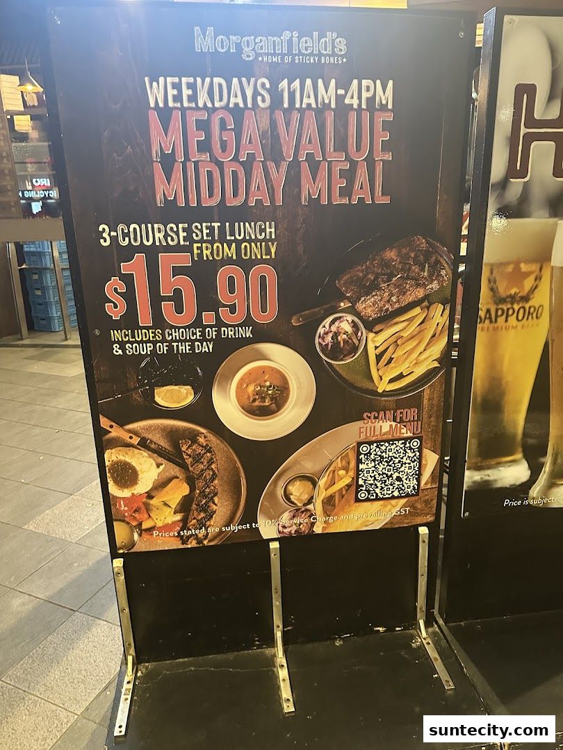 Menu page for Morganfields  Suntec City