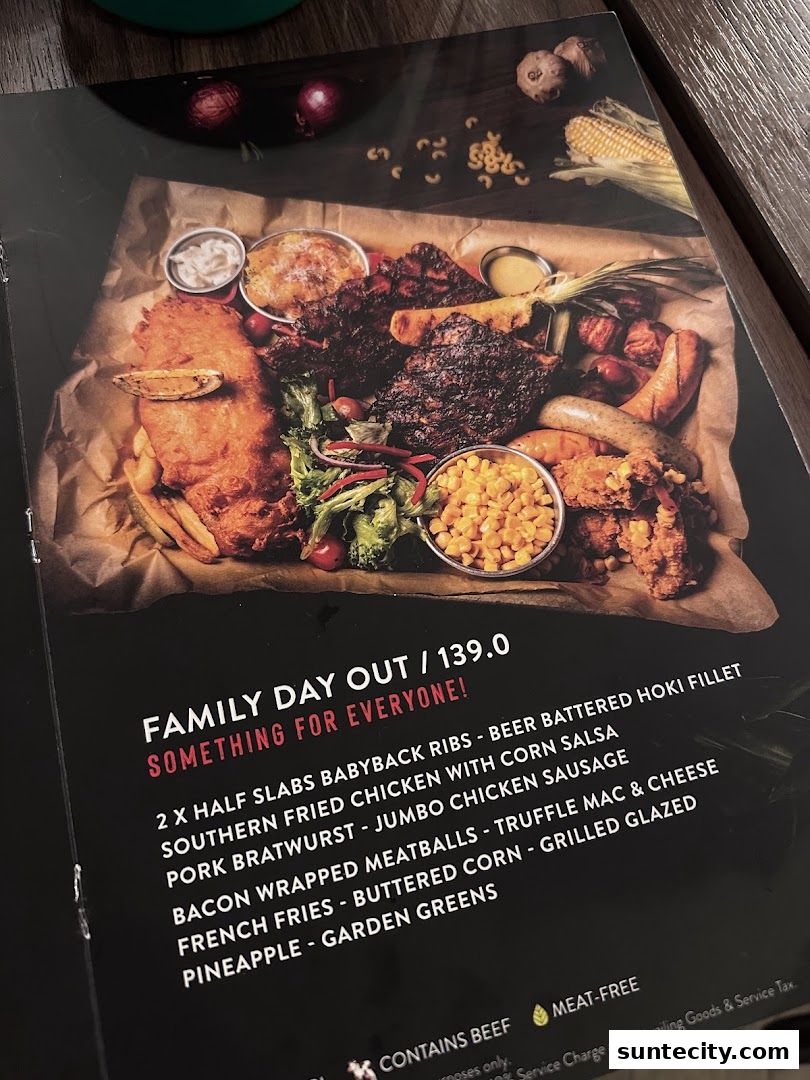 Menu page for Morganfields  Suntec City