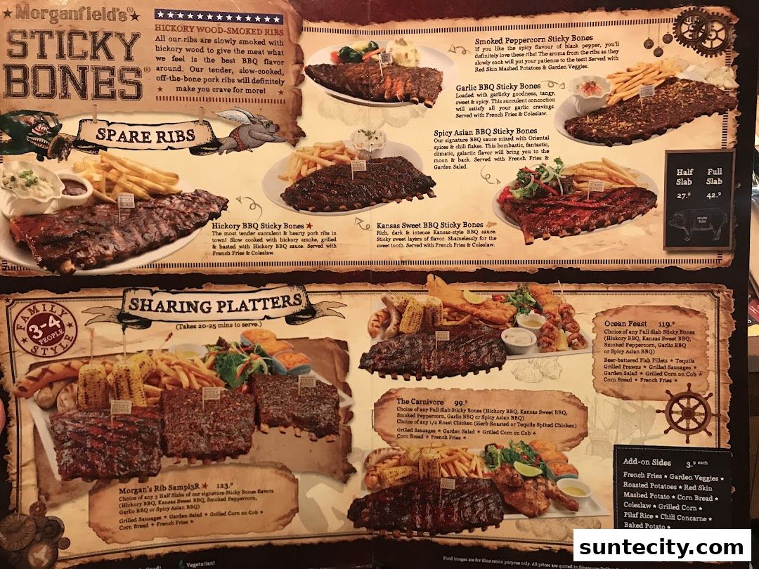 Menu page for Morganfields  Suntec City