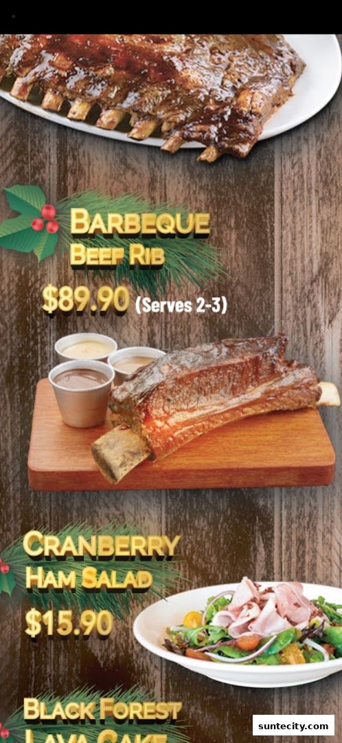 Menu page for Morganfields  Suntec City