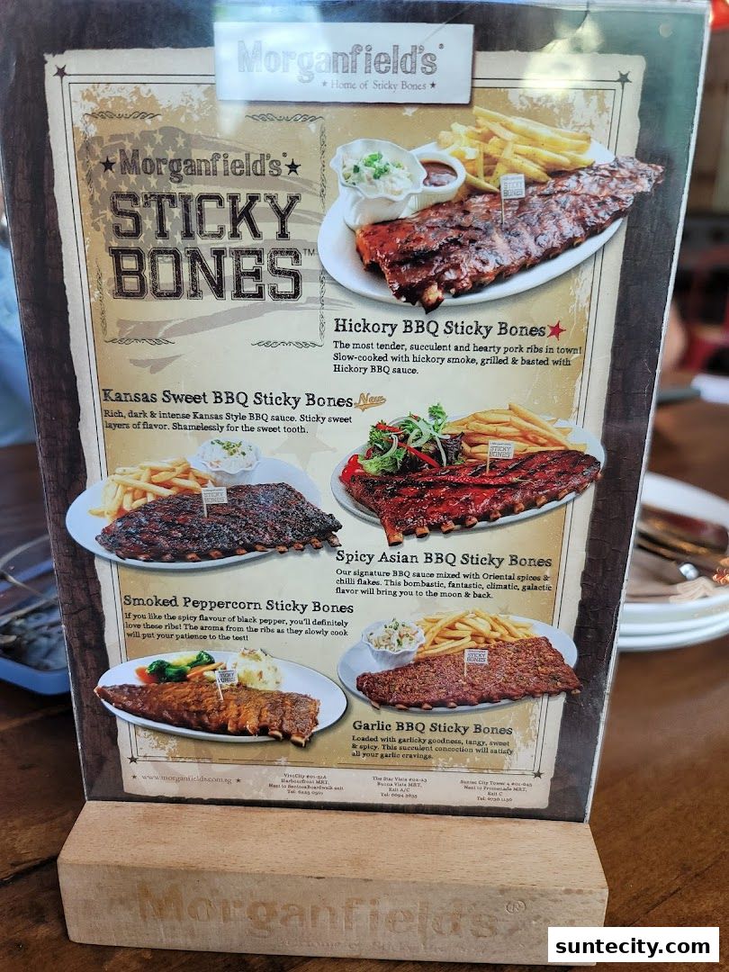 Menu page for Morganfields  Suntec City
