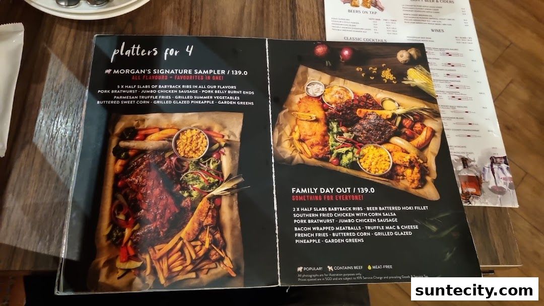 Menu page for Morganfields  Suntec City