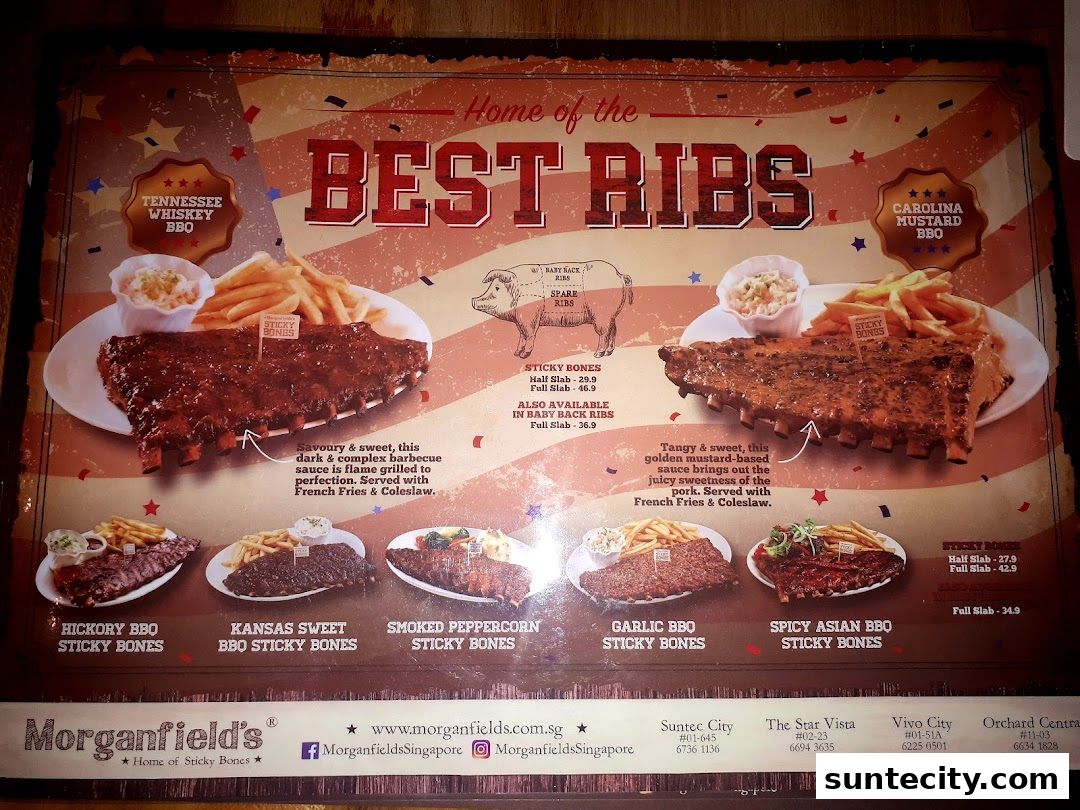 Menu page for Morganfields  Suntec City
