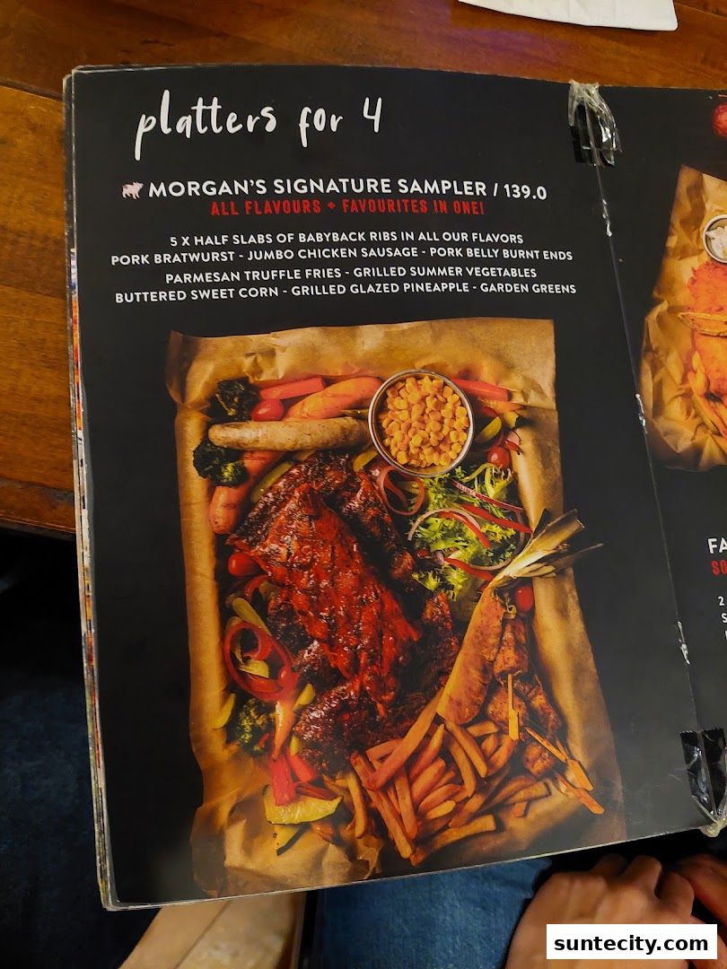 Menu page for Morganfields  Suntec City