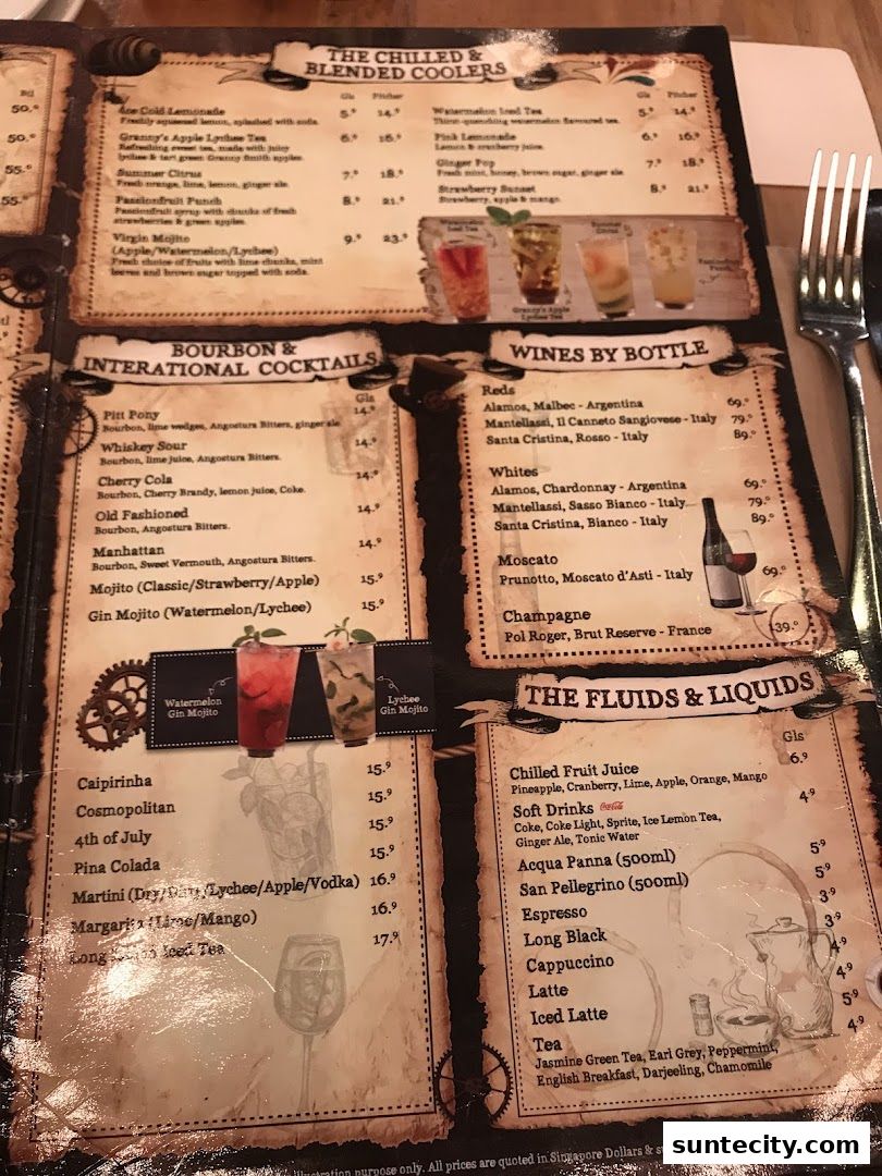 Menu page for Morganfields  Suntec City