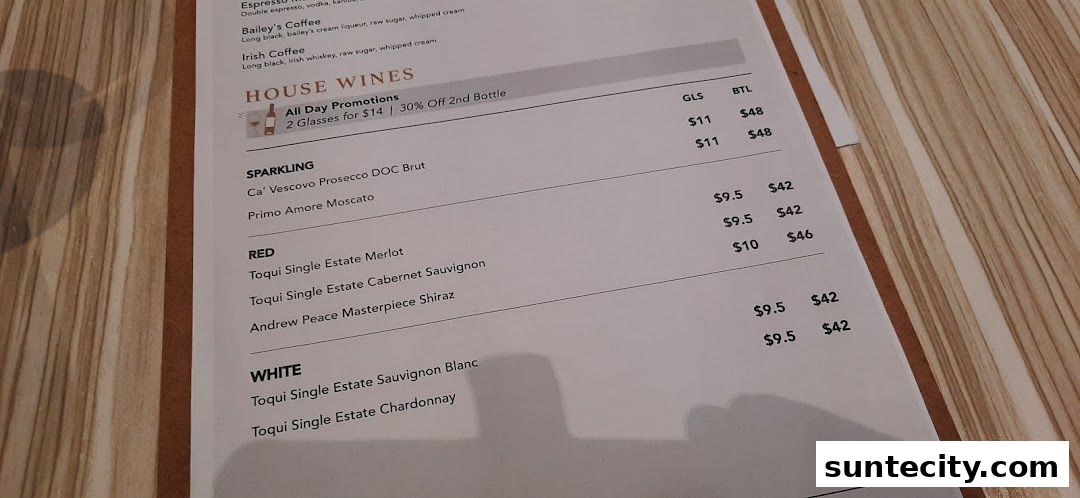 Menu page for Olivia  Co