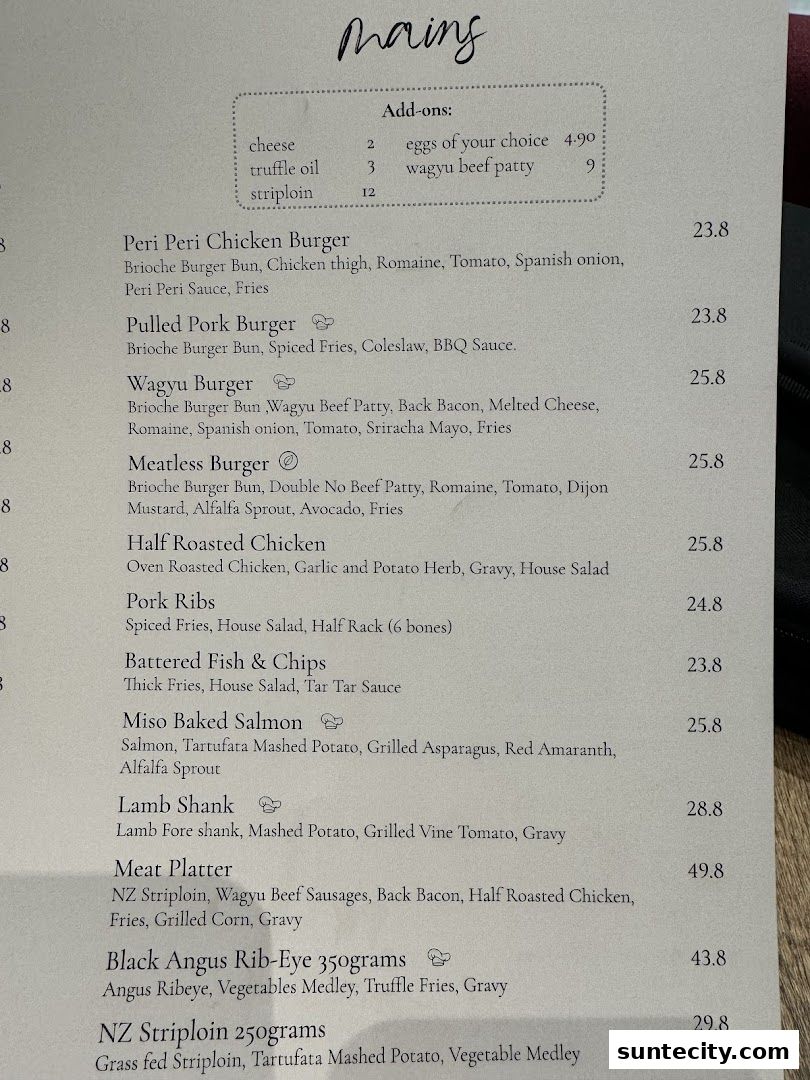 Menu page for Olivia  Co