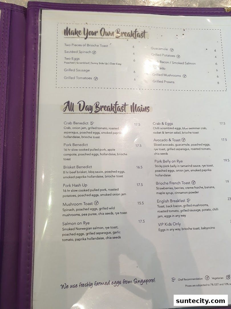 Menu page for Olivia  Co