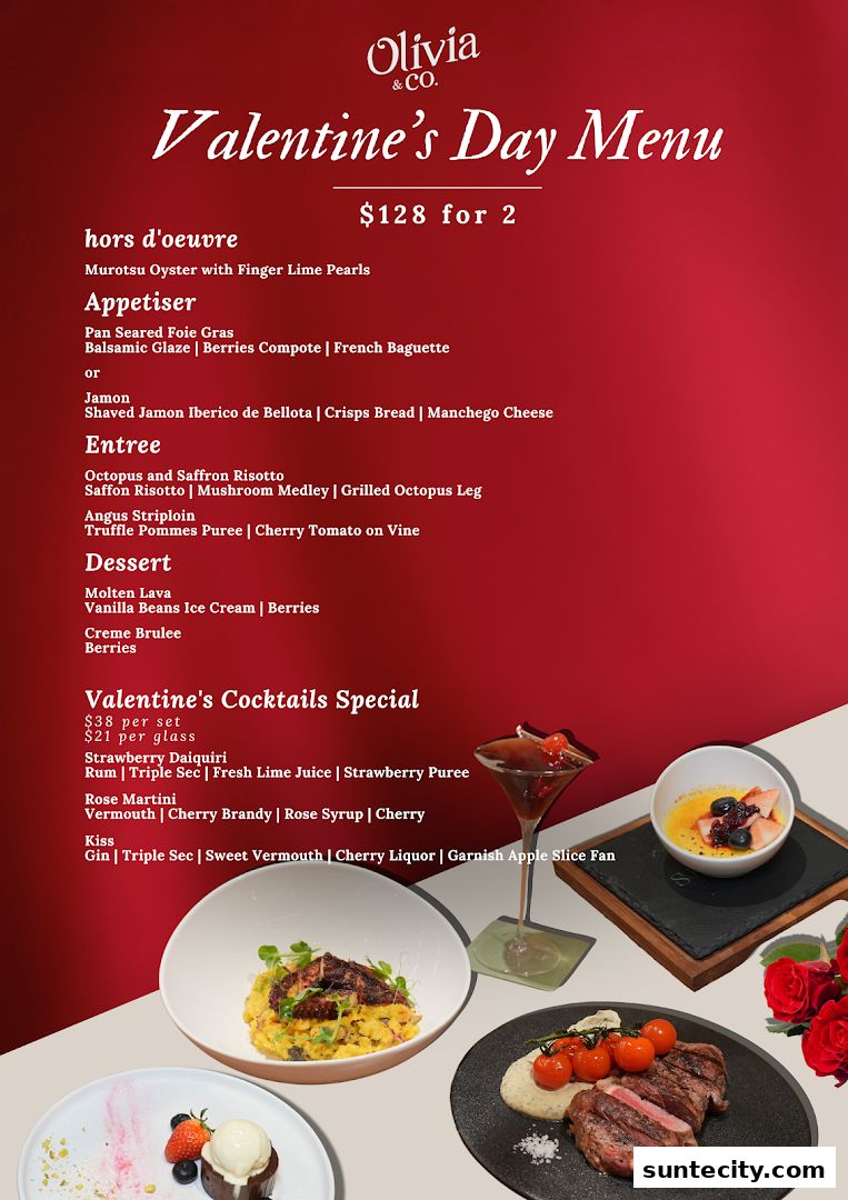 Menu page for Olivia  Co
