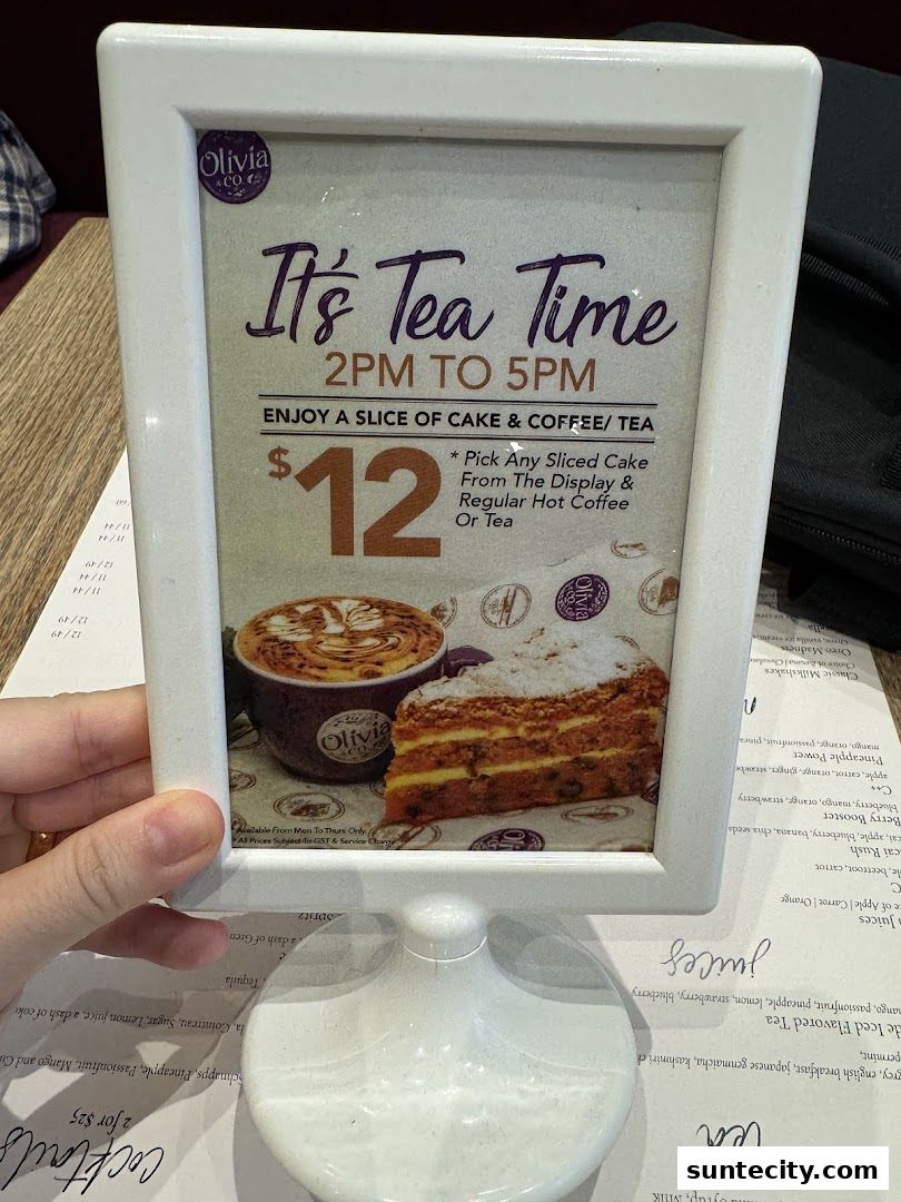Menu page for Olivia  Co