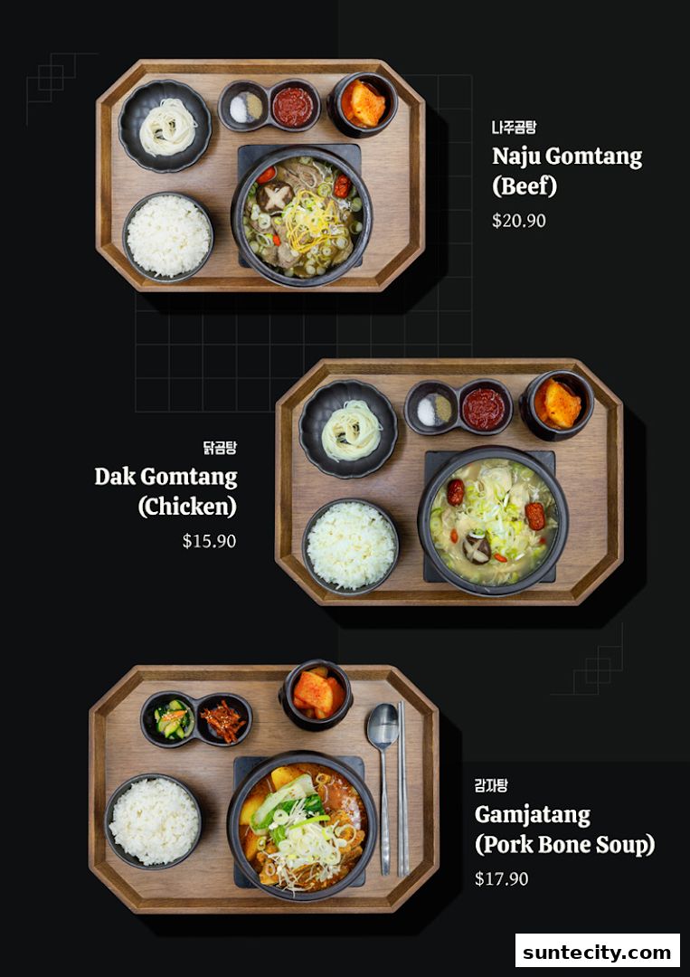 Menu page for onggii