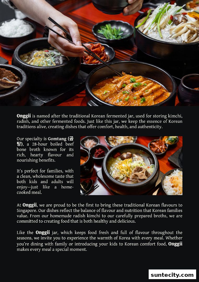 A spread of delicious Korean dishes, including kimchi and a hearty beef broth.