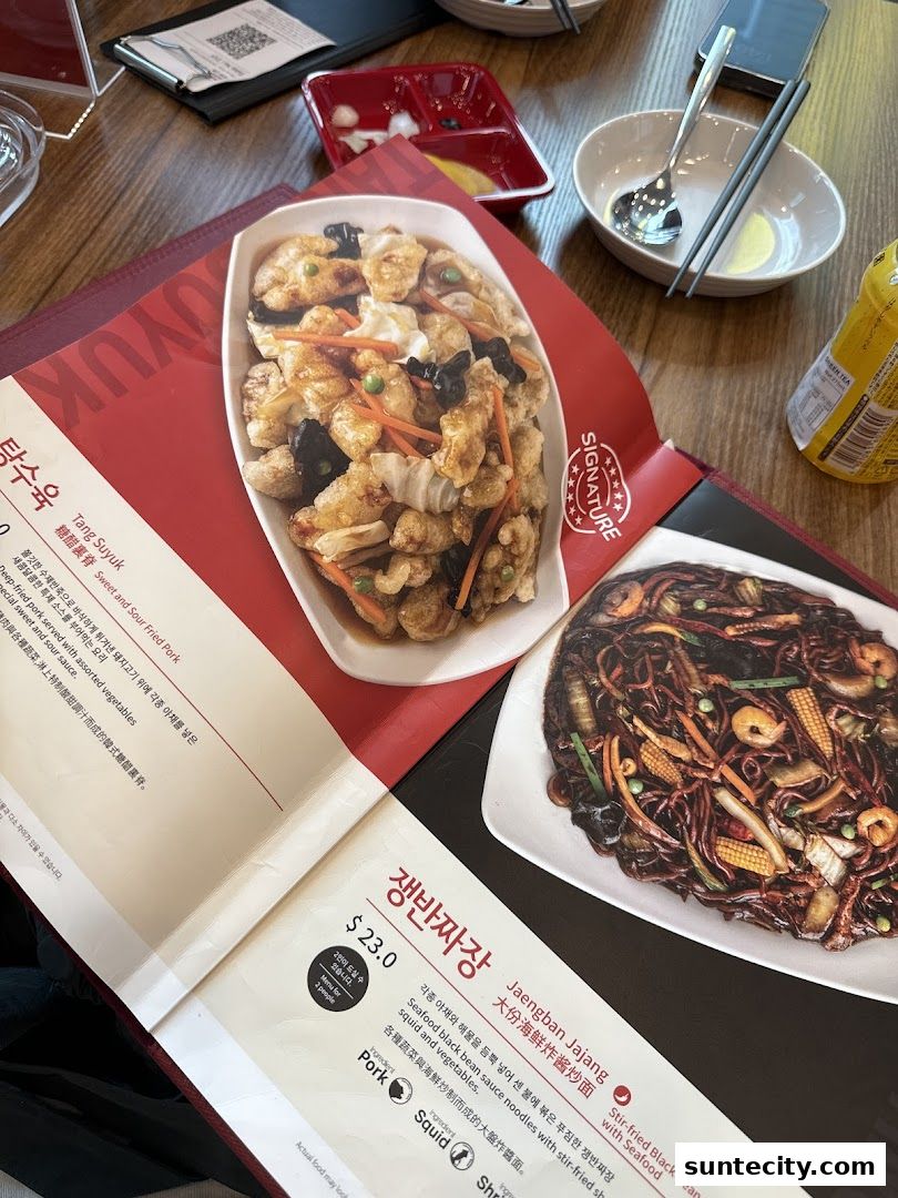 Menu page for Paiks Noodle  Suntec City
