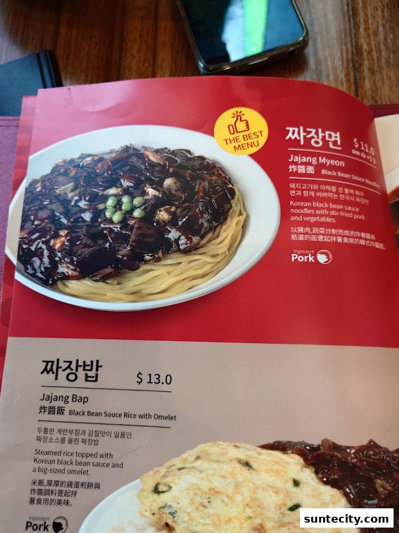 Menu page for Paiks Noodle  Suntec City