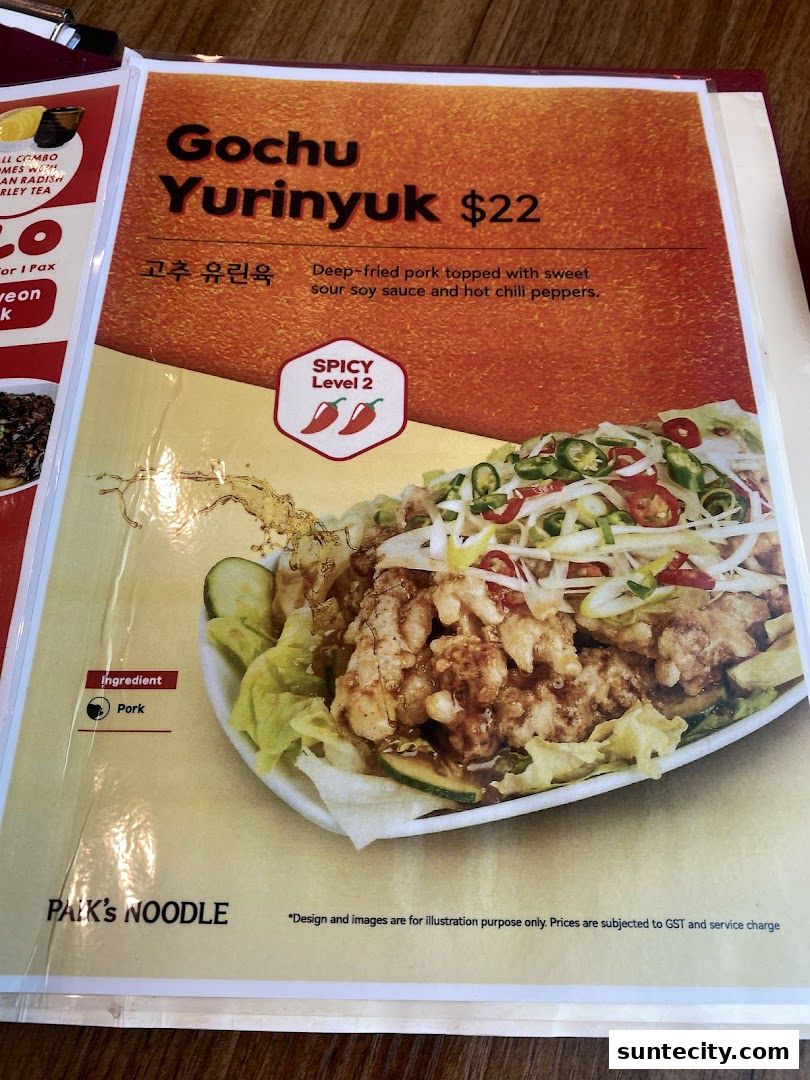Menu page for Paiks Noodle  Suntec City