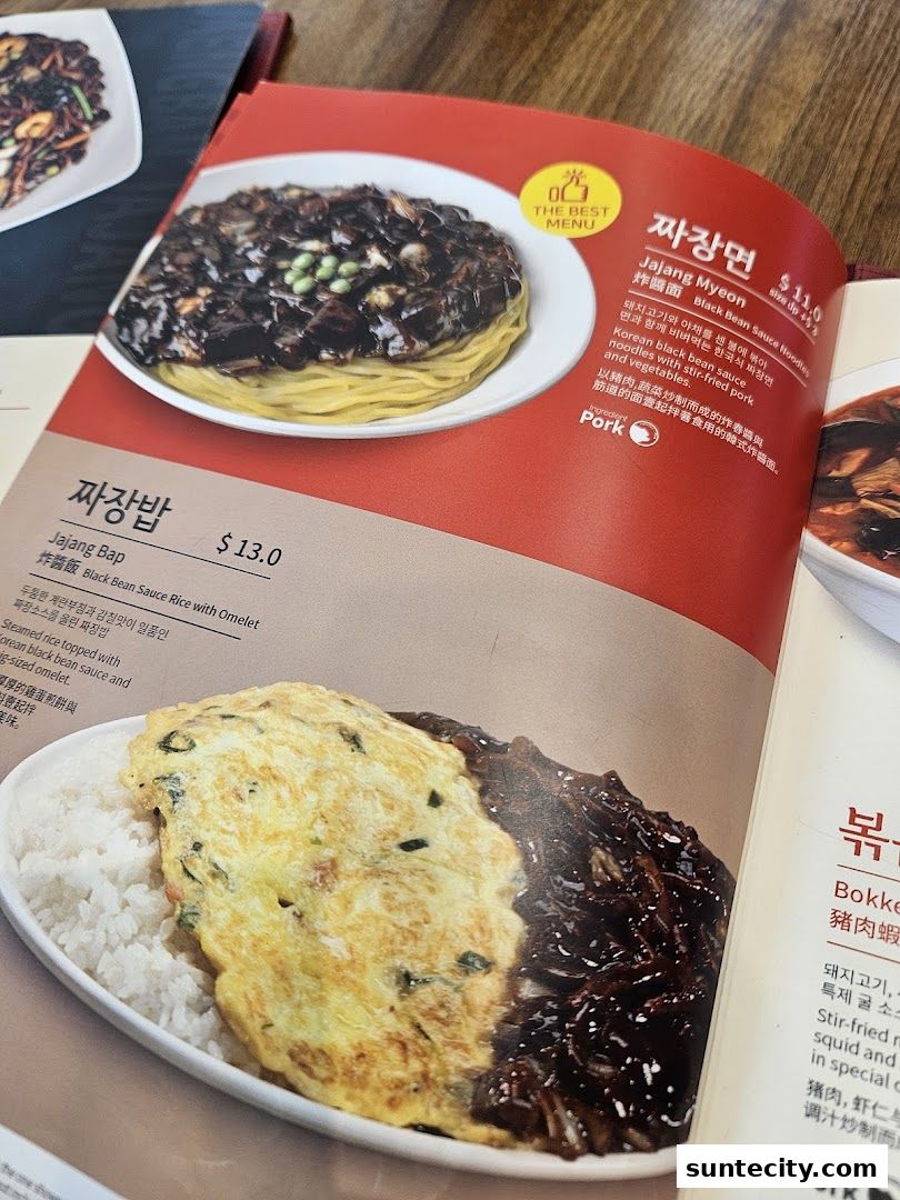 Menu page for Paiks Noodle  Suntec City