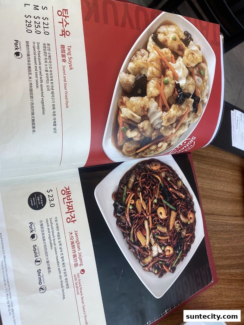 Menu page for Paiks Noodle  Suntec City
