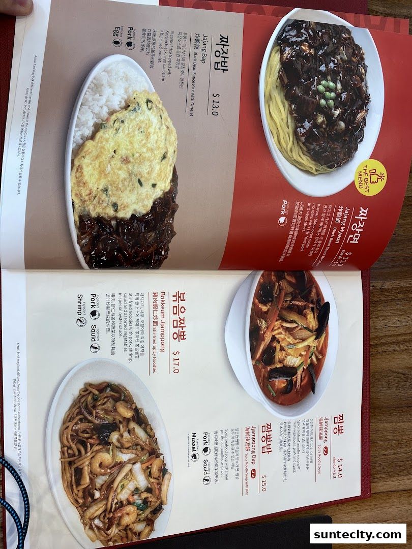 Menu page for Paiks Noodle  Suntec City