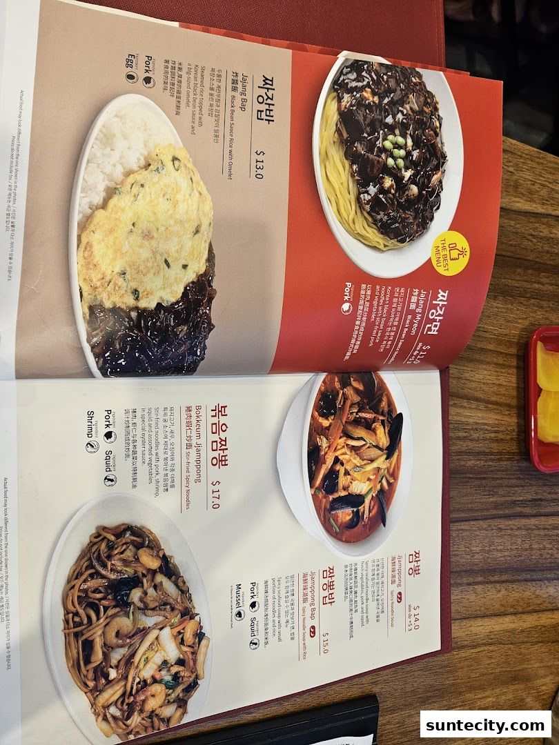 Menu page for Paiks Noodle  Suntec City
