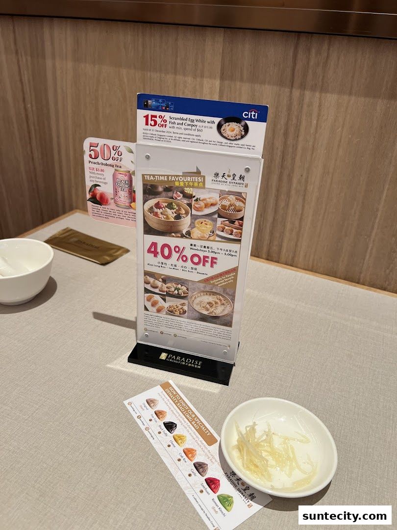 Menu page for Paradise Dynasty at Suntec City