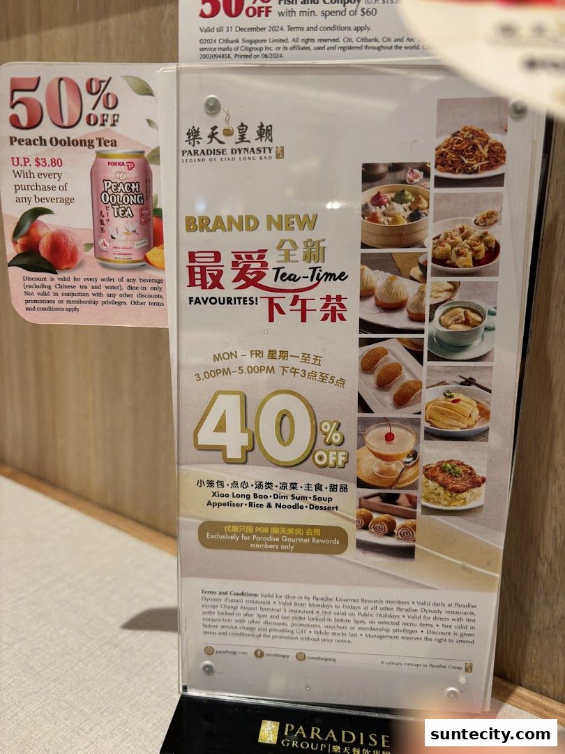 Menu page for Paradise Dynasty at Suntec City