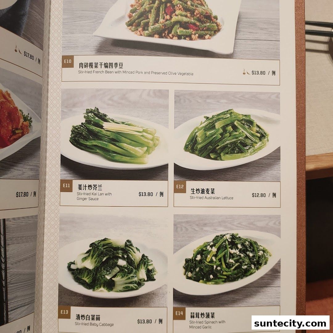 Menu page for Paradise Dynasty at Suntec City