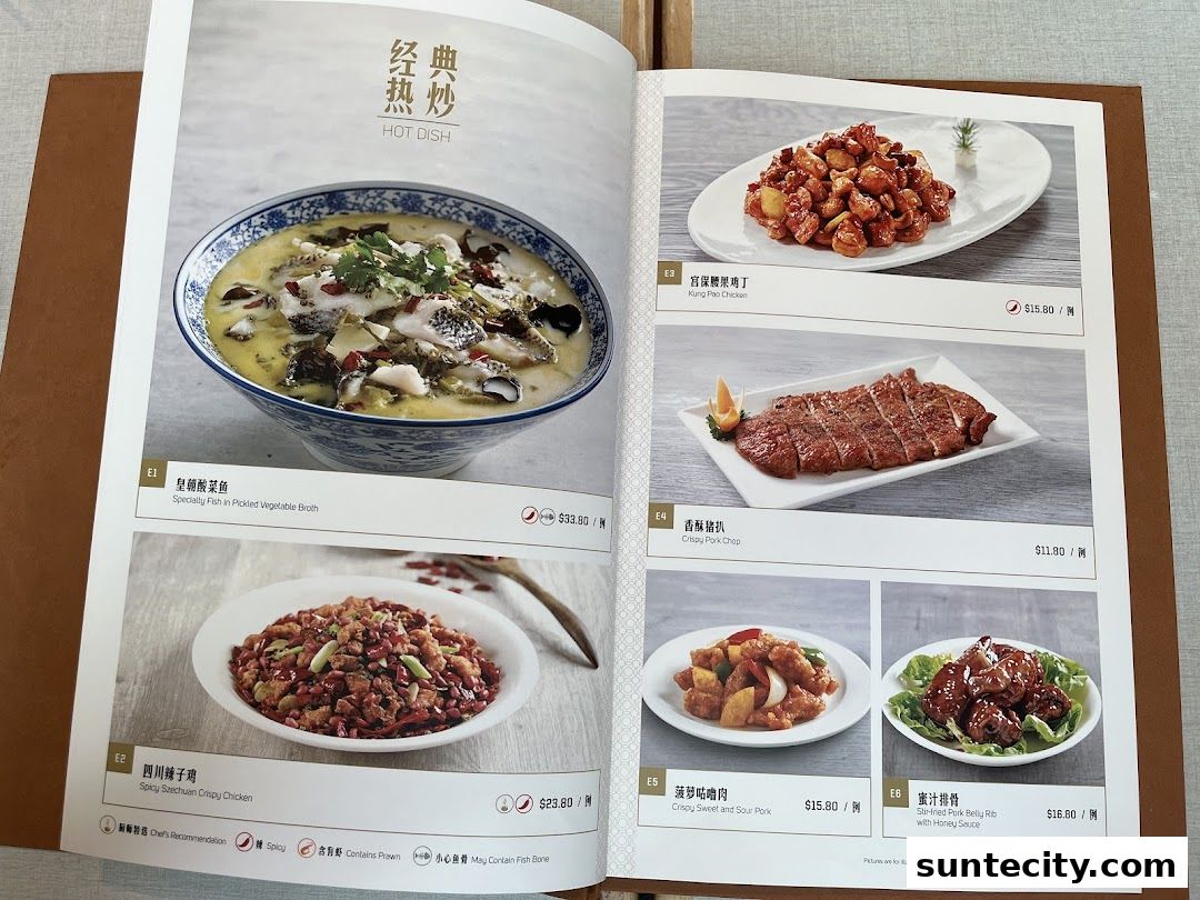 Menu page for Paradise Dynasty at Suntec City