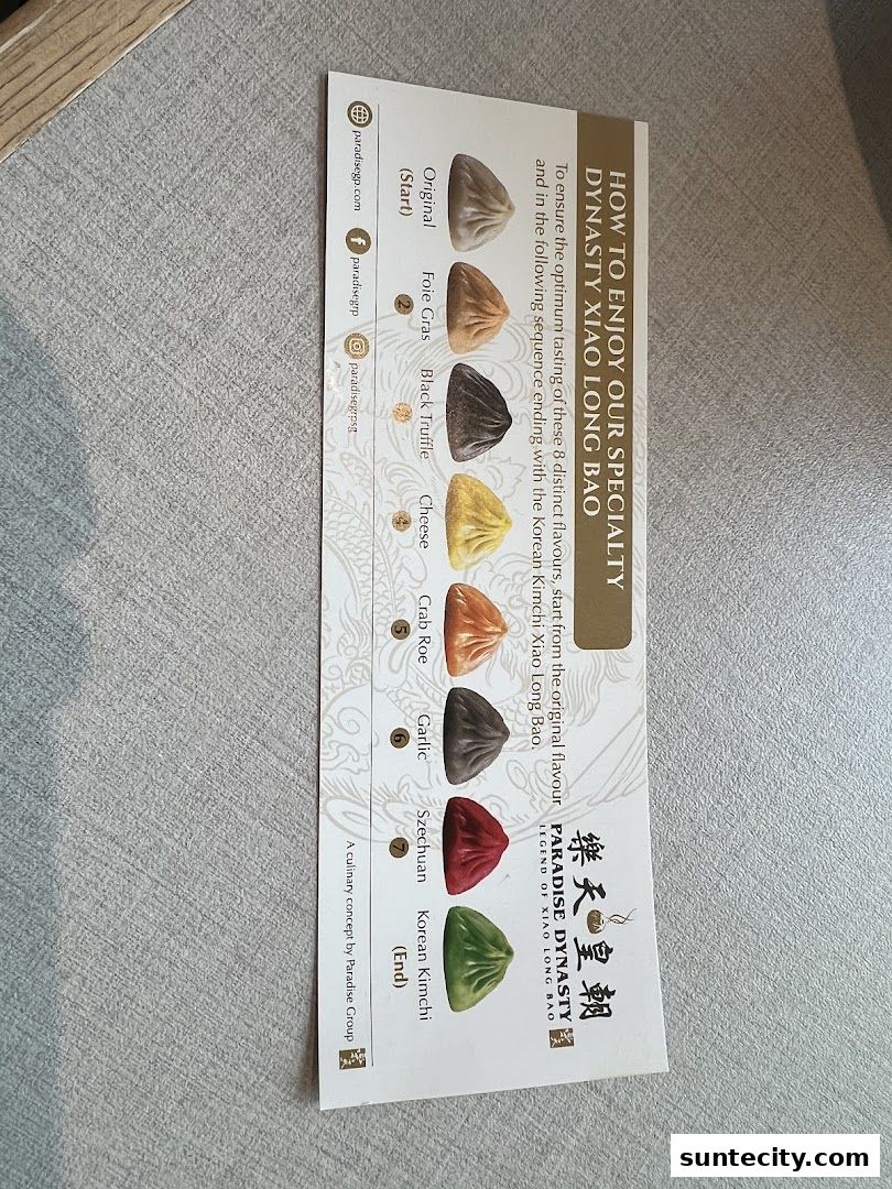 Menu page for Paradise Dynasty at Suntec City
