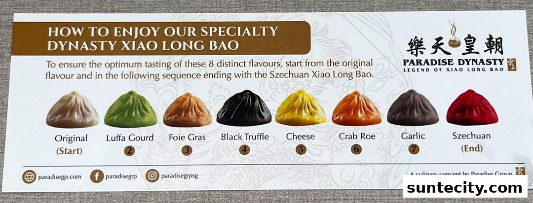 Menu page for Paradise Dynasty at Suntec City