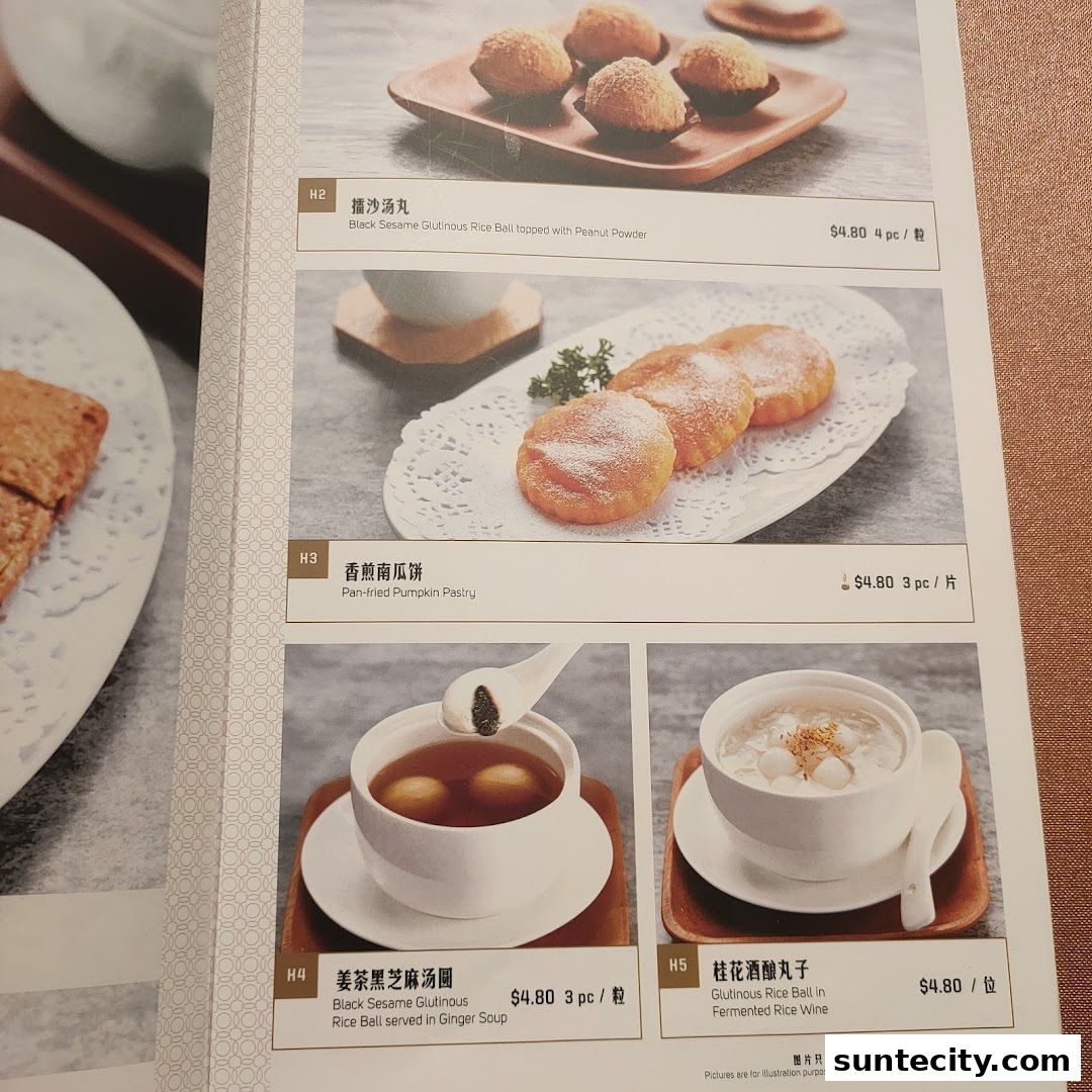 Menu page for Paradise Dynasty at Suntec City