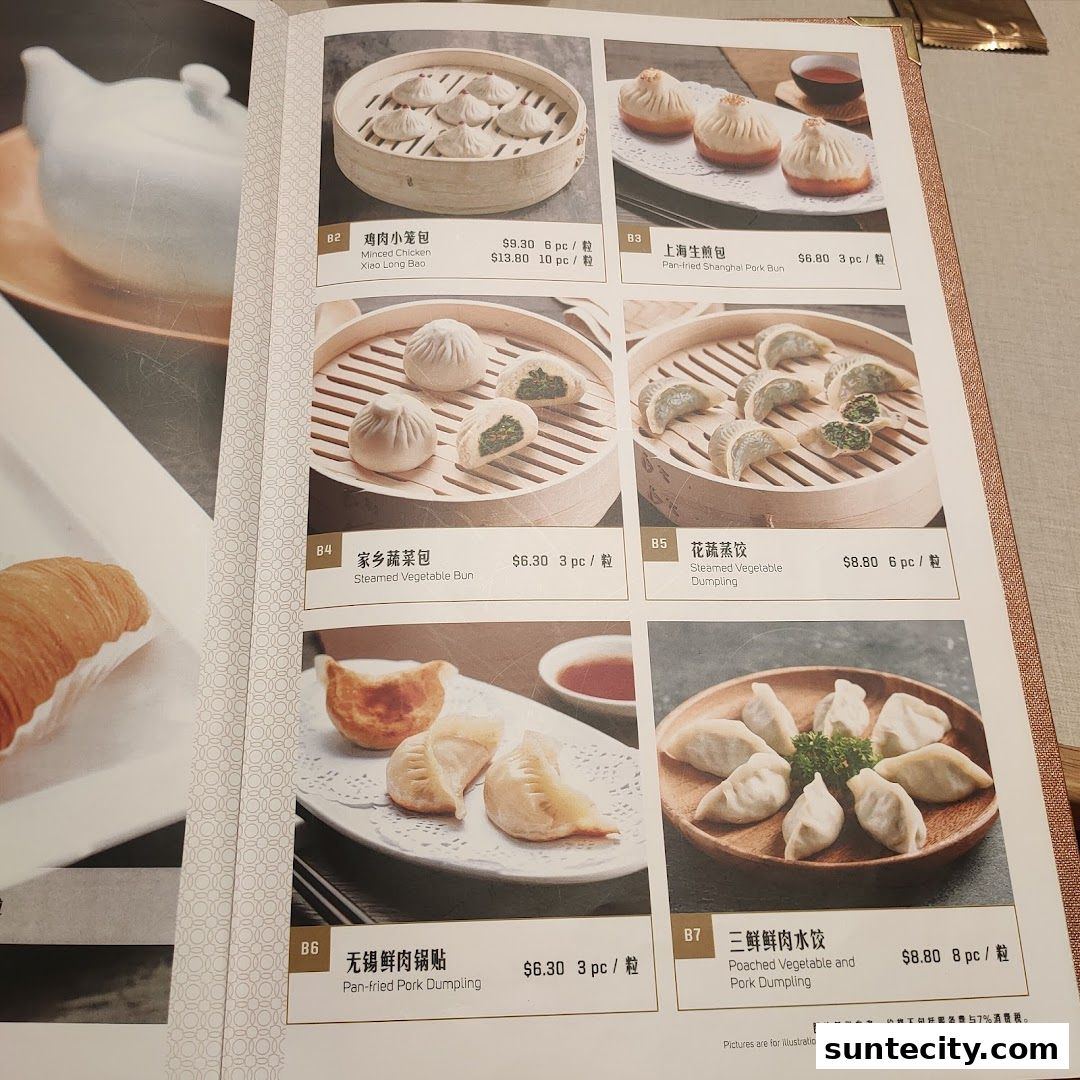 Menu page for Paradise Dynasty at Suntec City