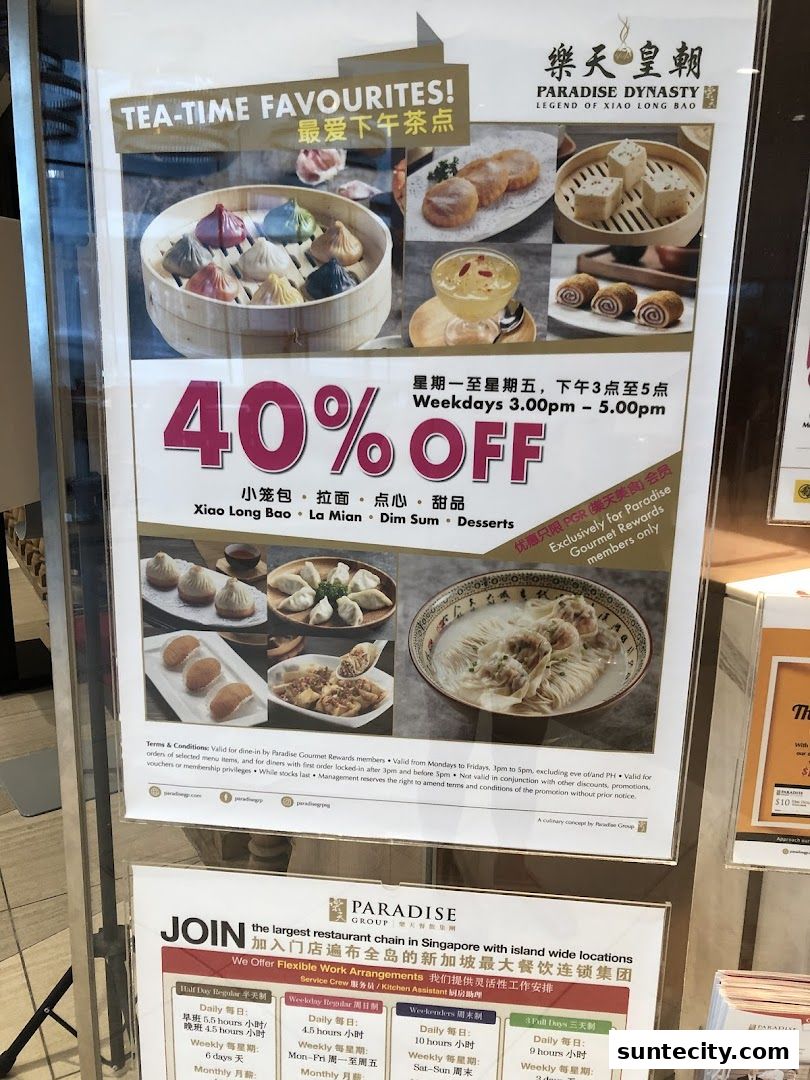 Menu page for Paradise Dynasty at Suntec City