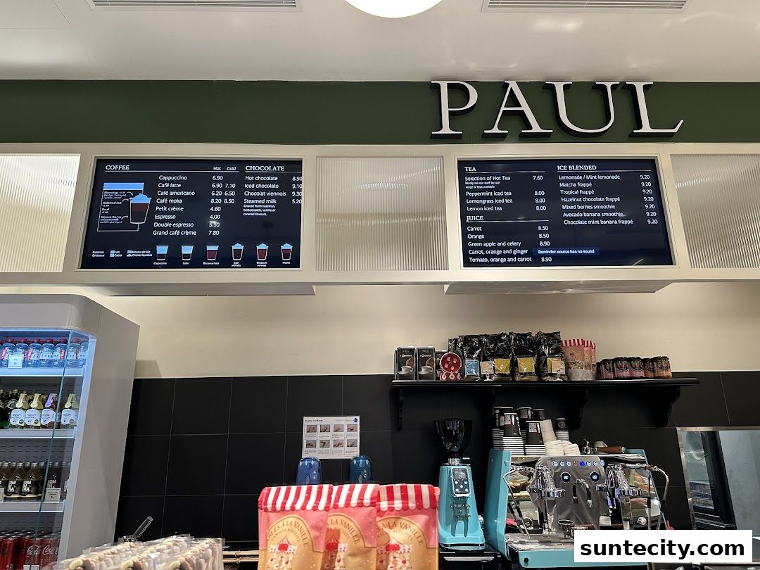 Menu page for PAUL Suntec