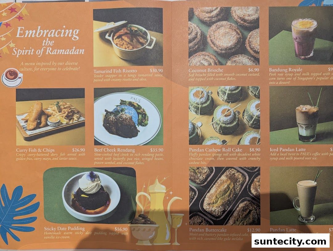 Menu page for PAUL Suntec