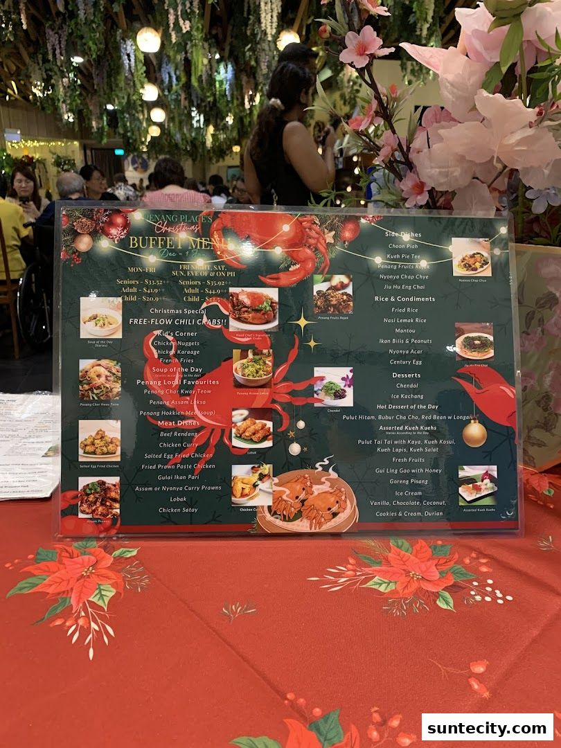 Menu page for Penang Place