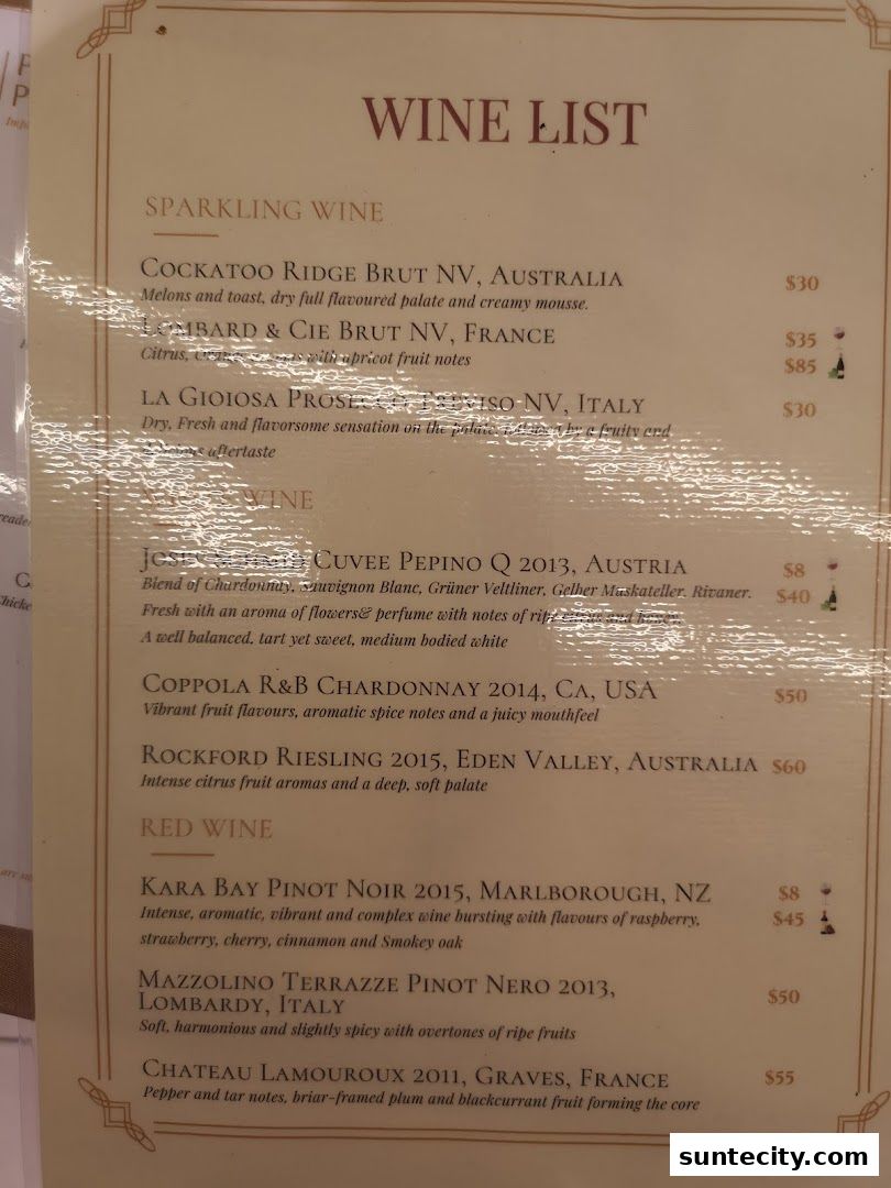 Menu page for Penang Place