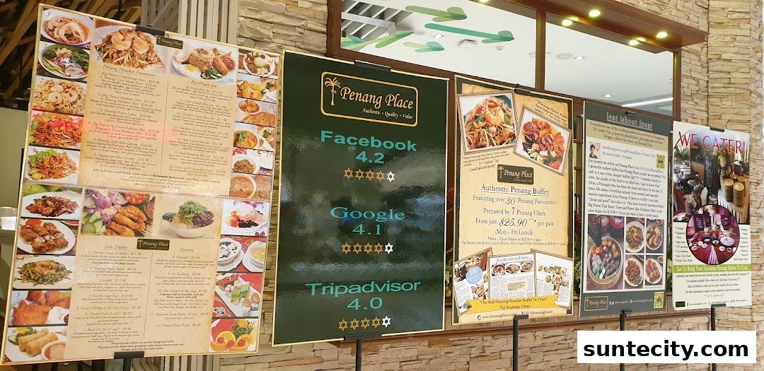 Menu page for Penang Place