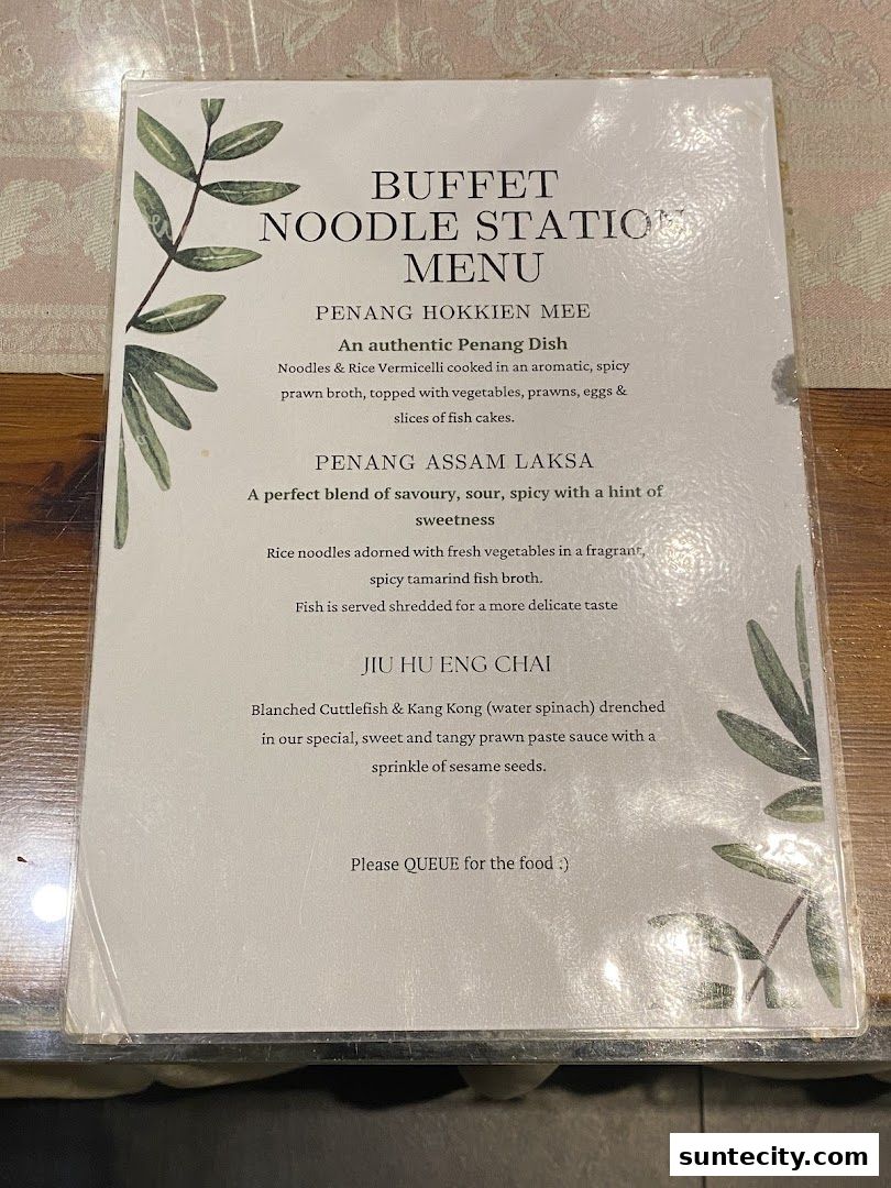 Menu page for Penang Place
