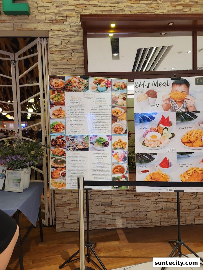 Menu page for Penang Place