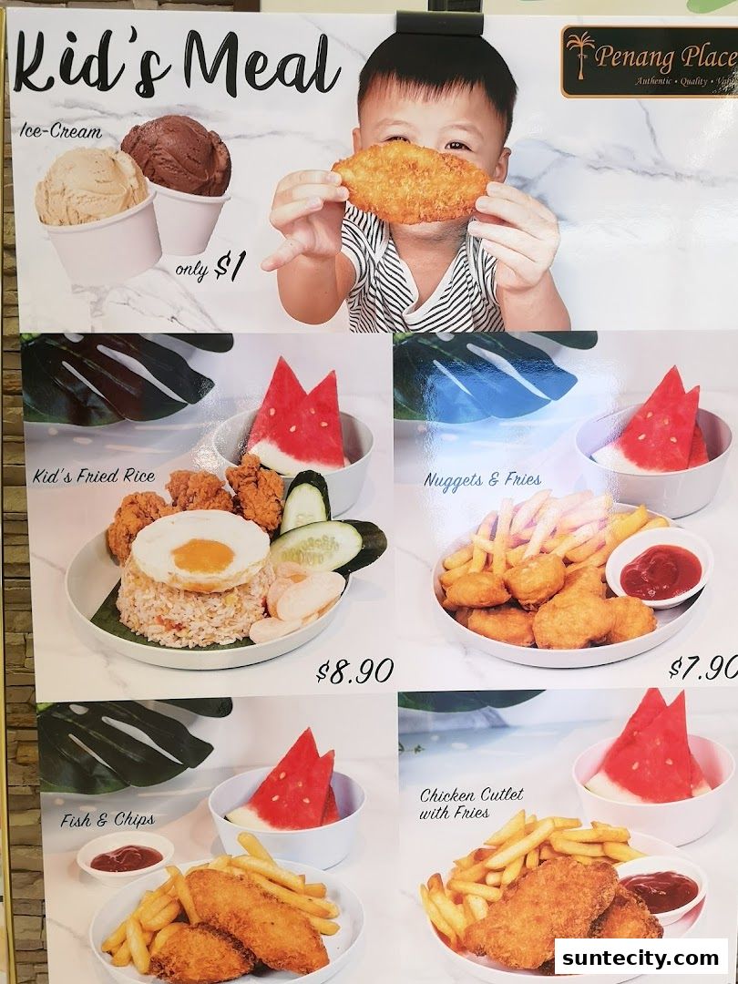 Menu page for Penang Place