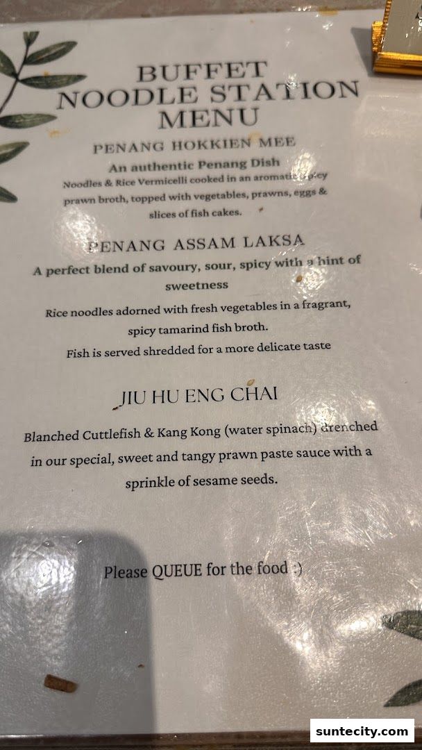 Menu page for Penang Place