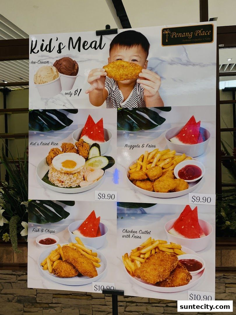 Menu page for Penang Place