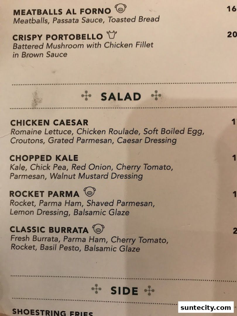 Menu page for Peperoni Pizzeria