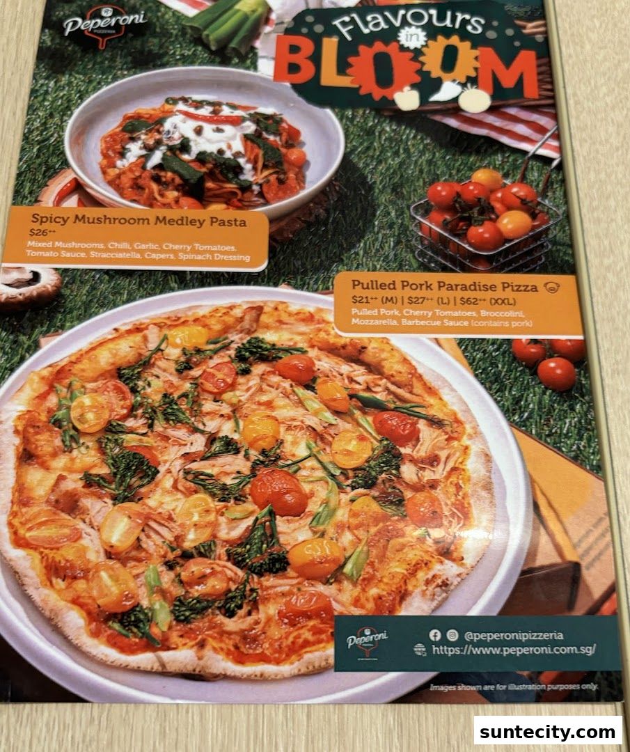 Menu page for Peperoni Pizzeria