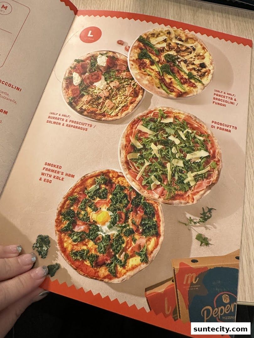 Menu page for Peperoni Pizzeria