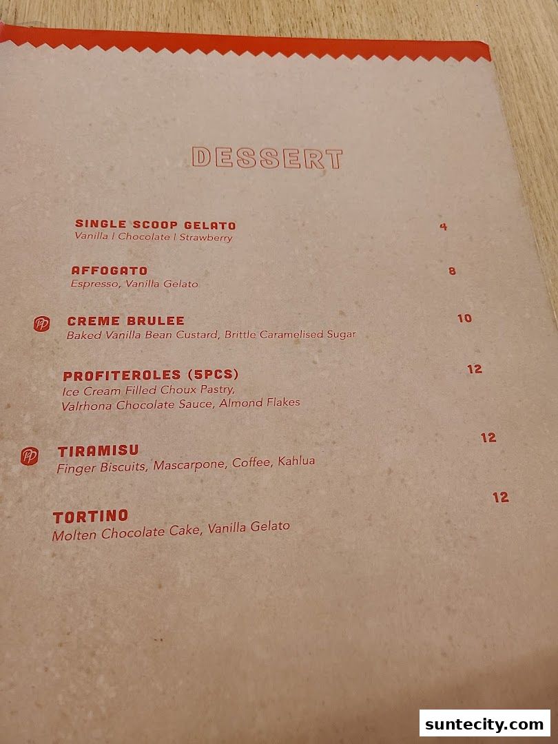 Menu page for Peperoni Pizzeria