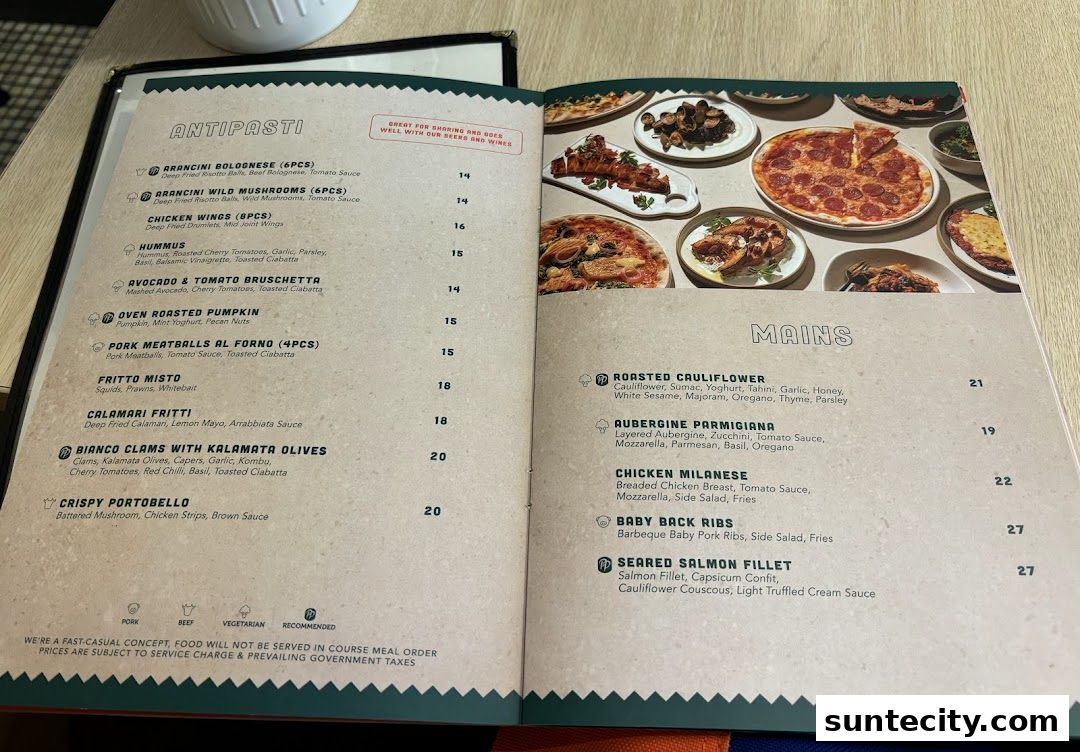 Menu page for Peperoni Pizzeria